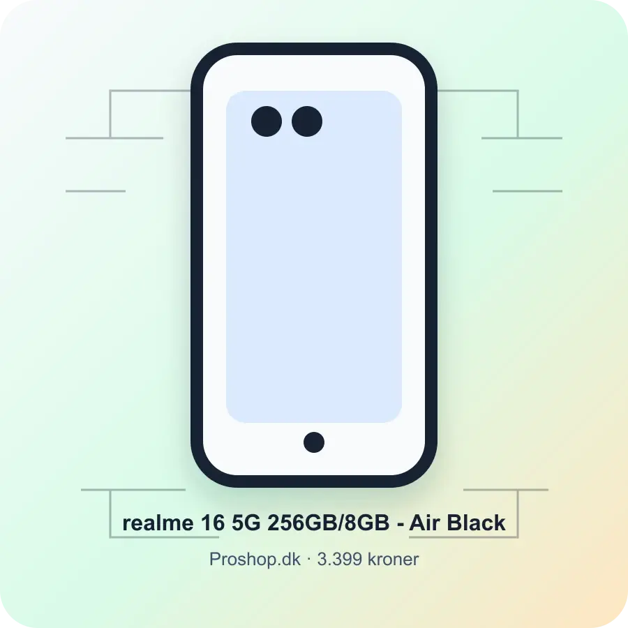 realme 16 5G 256GB/8GB - Air Black hos Proshop.dk